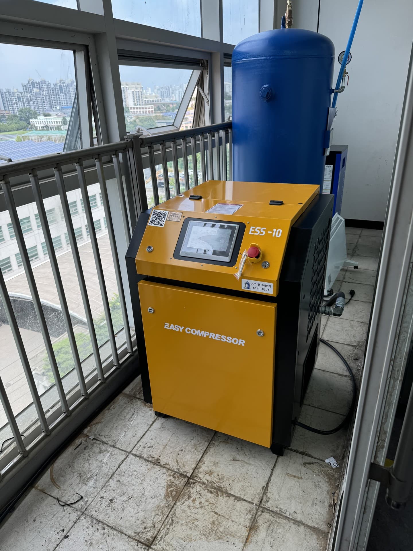인천 아파트형공장 현장의 10HP 콤프레셔