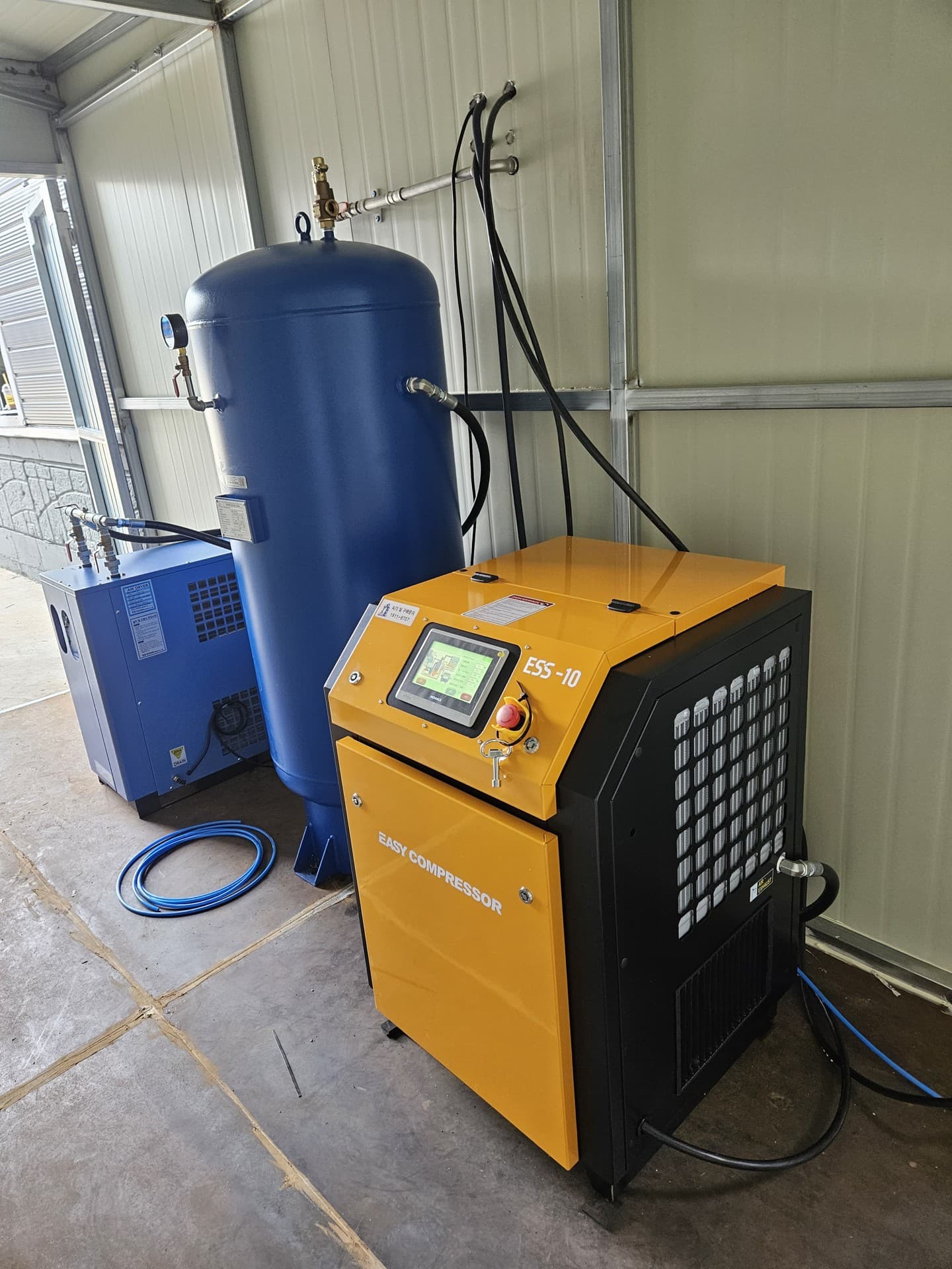 김해 가공 현장의 10HP 콤프레셔